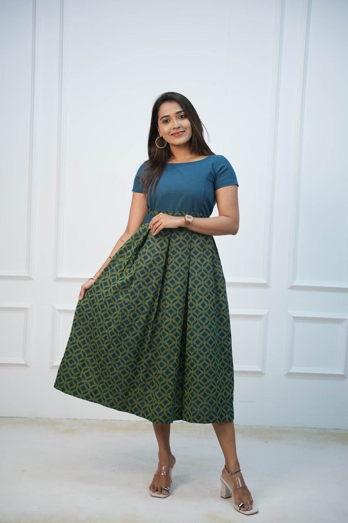 Green Vibe Maternity Feeding Dress