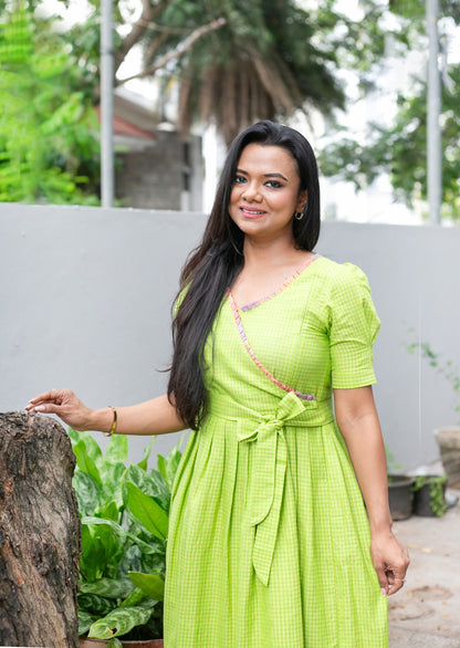 Lime Pop Maternity Feeding Dress