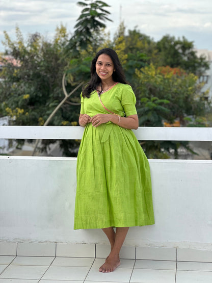 Lime Pop Maternity Feeding Dress