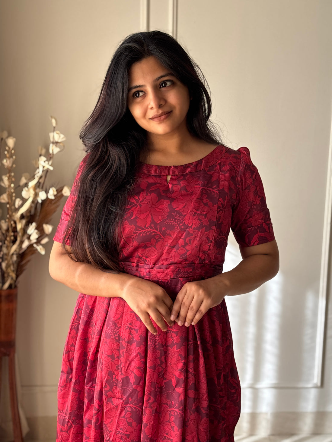 Red Amore Maternity Feeding Dress