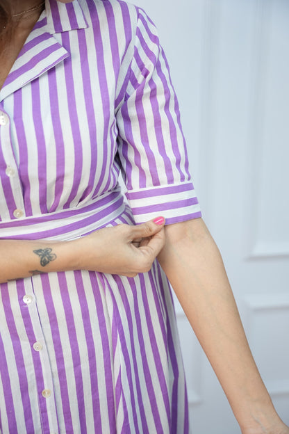 Lavender Wave Maternity Feeding Frock