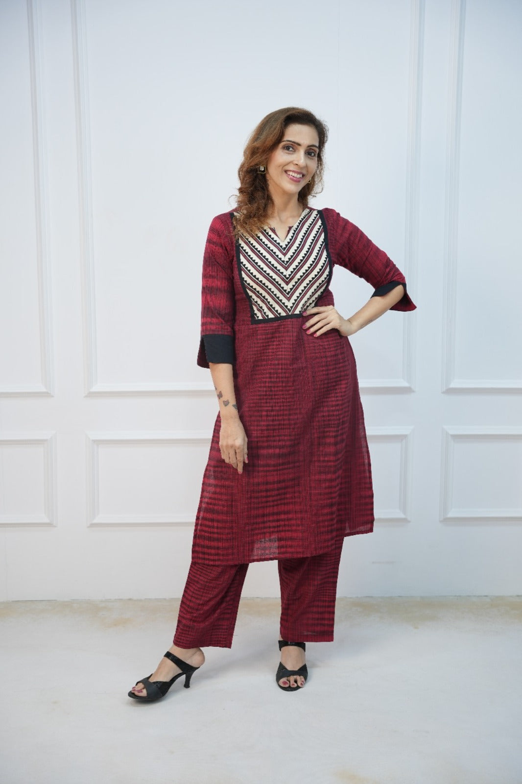 Red Rhythm Maternity Feeding Co-ord