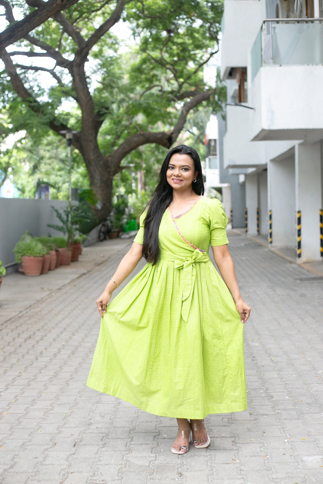 Lime Pop Maternity Feeding Dress