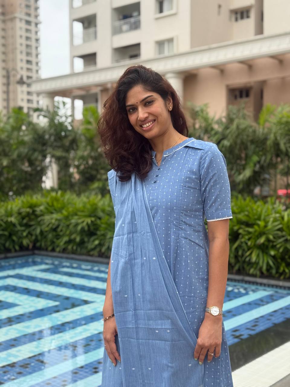 Paint me blue Maternity Feeding Salwar set