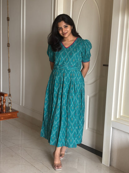 Turquoise Sea Maternity Feeding Dress