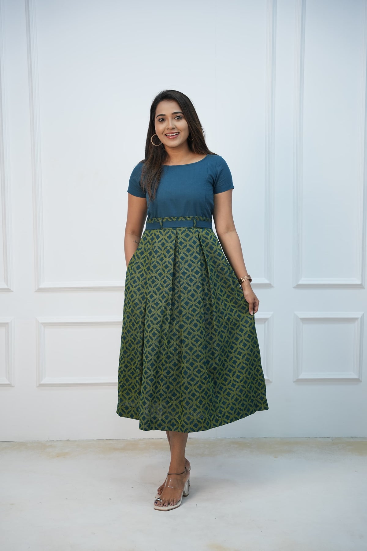 Green Vibe Maternity Feeding Dress