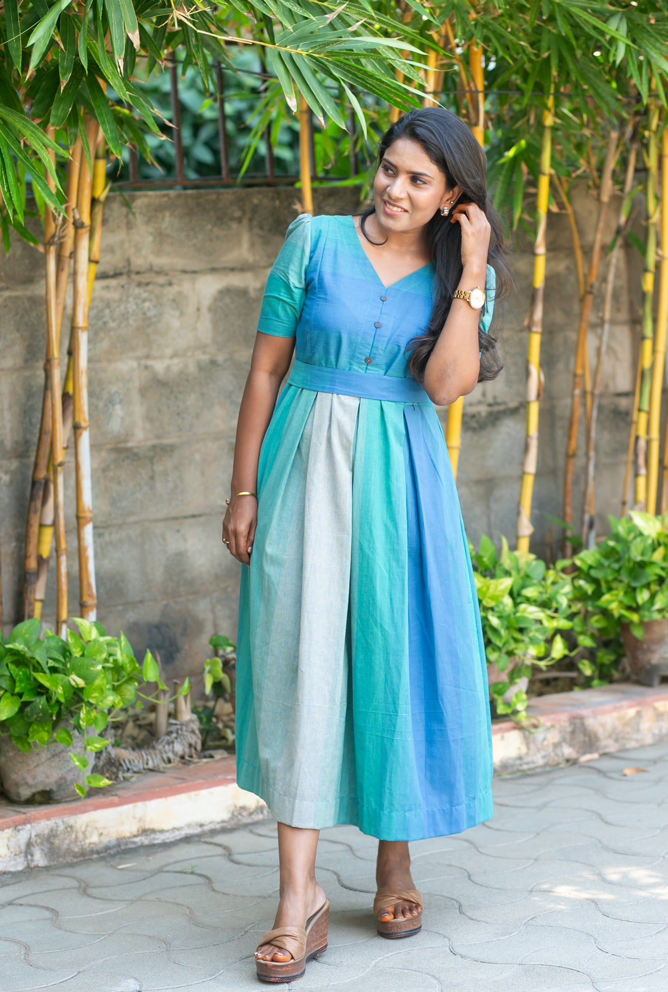 Ocean Bloom Maternity Feeding Dress