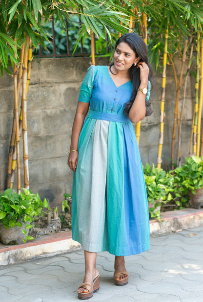 Ocean Bloom Maternity Feeding Dress