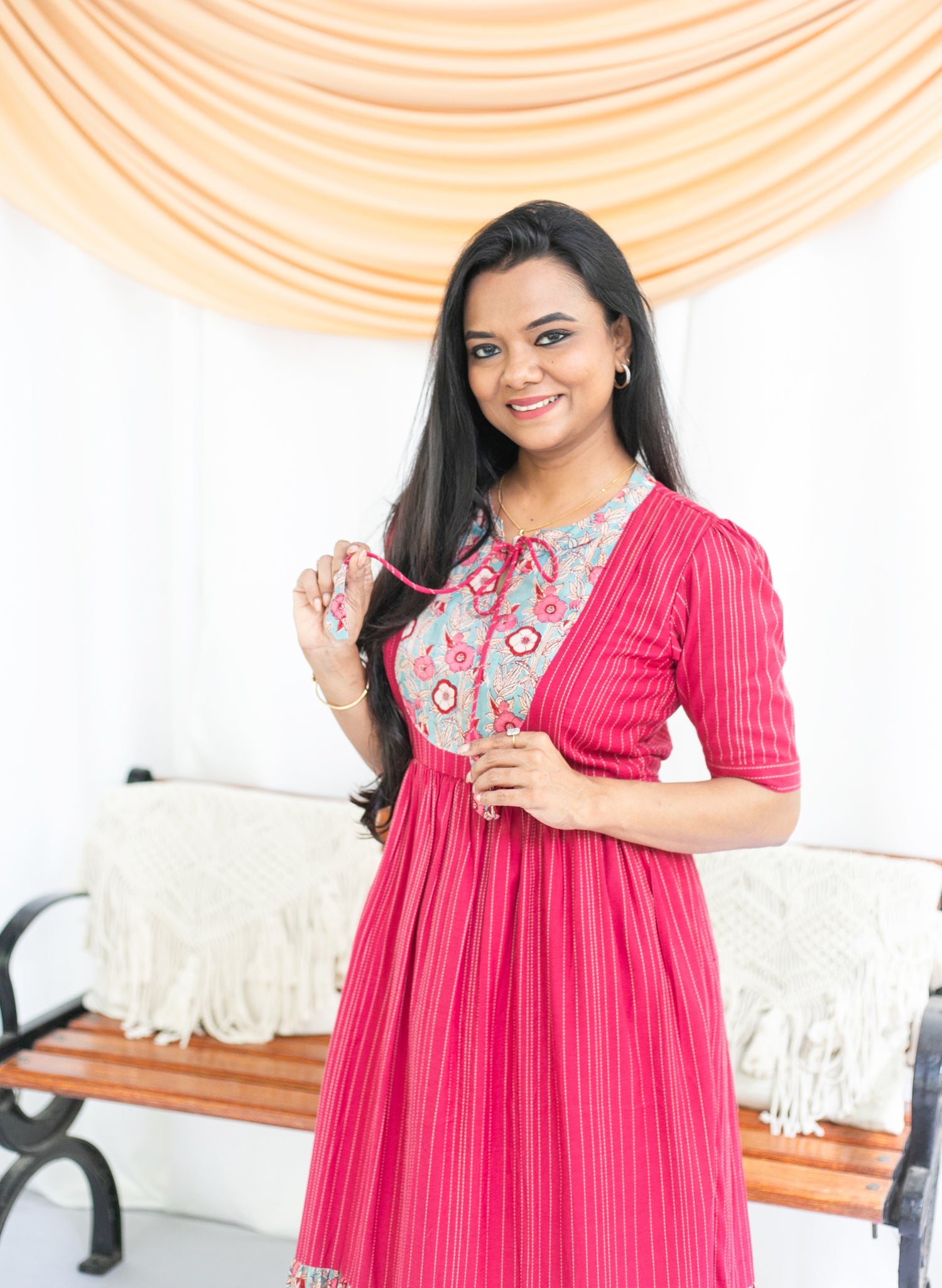 Pretty Pink Maternity Feeding Dress