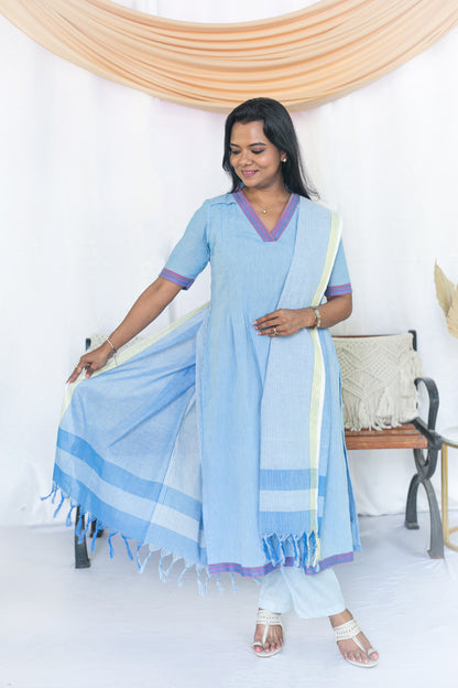 Blue Ice Maternity Feeding Salwar