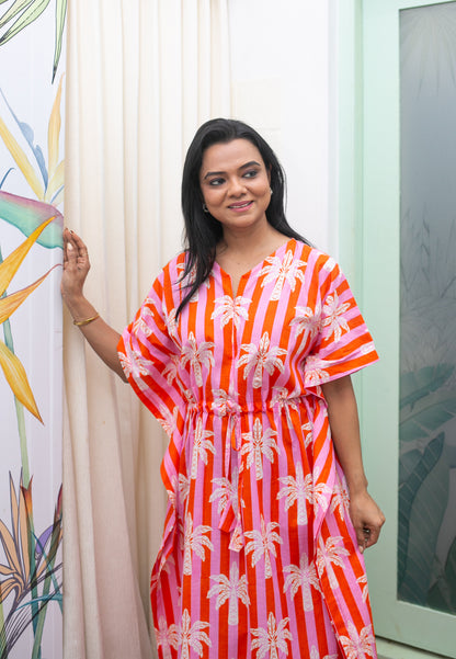 Pink Tree Feeding kaftan