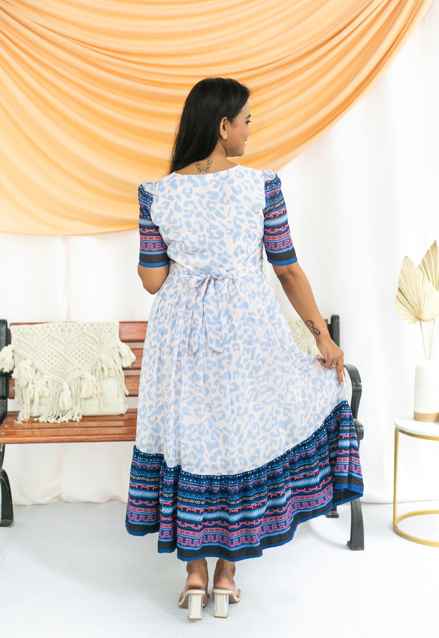 Blue-ti-ful Maternity Feeding Dress