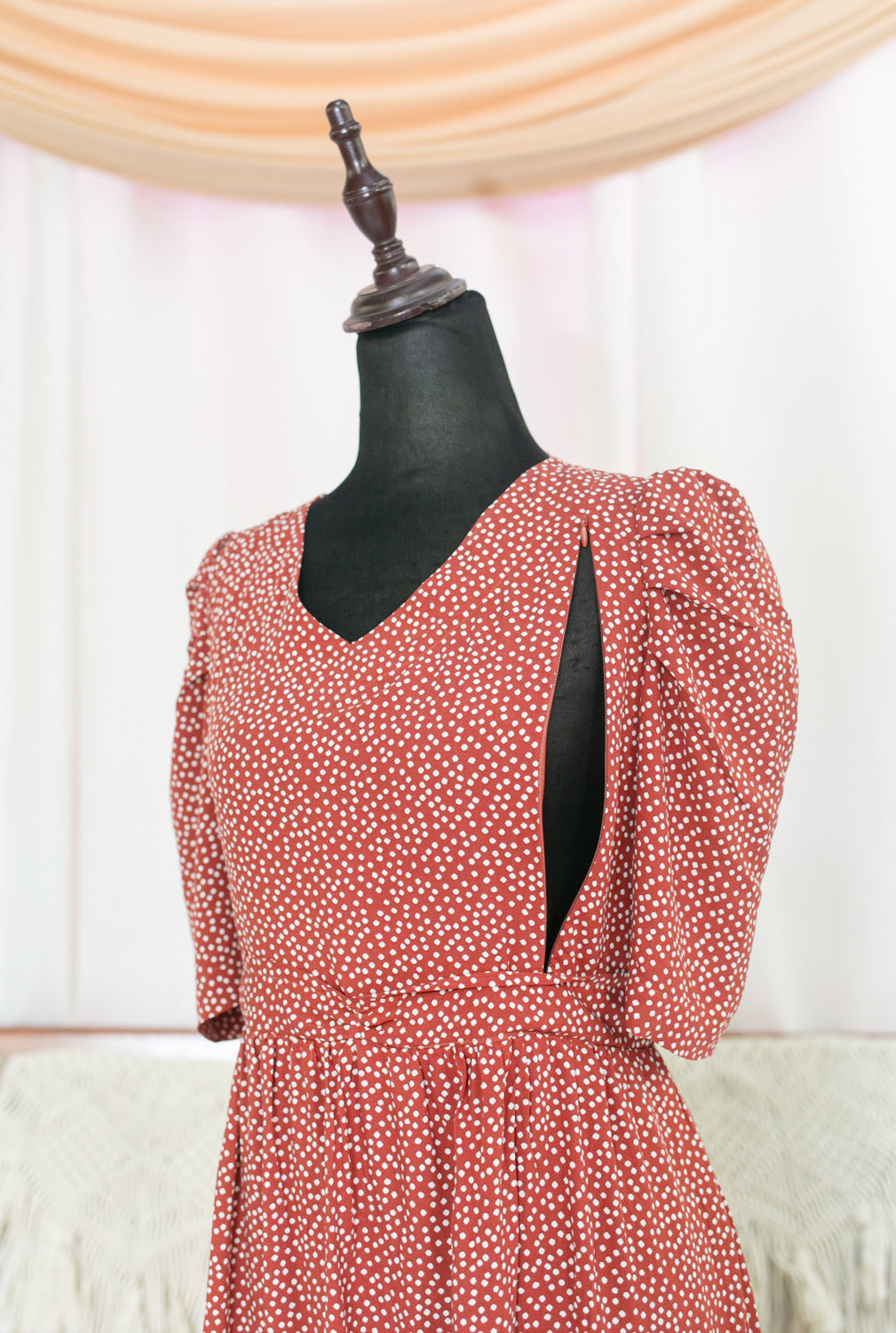 Rust Orange Maternity Feeding Frock