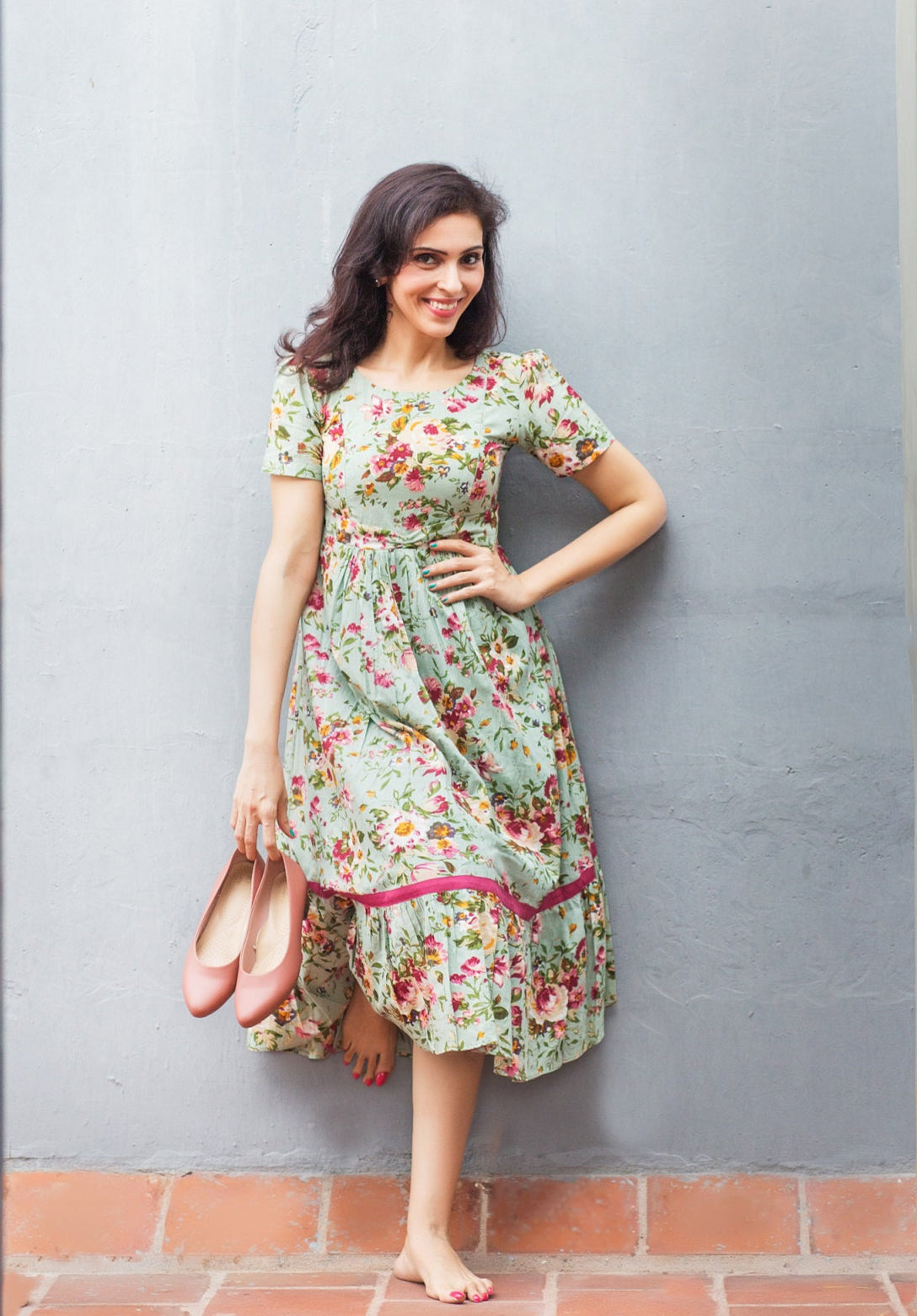 English Rose Maternity Feeding Dress